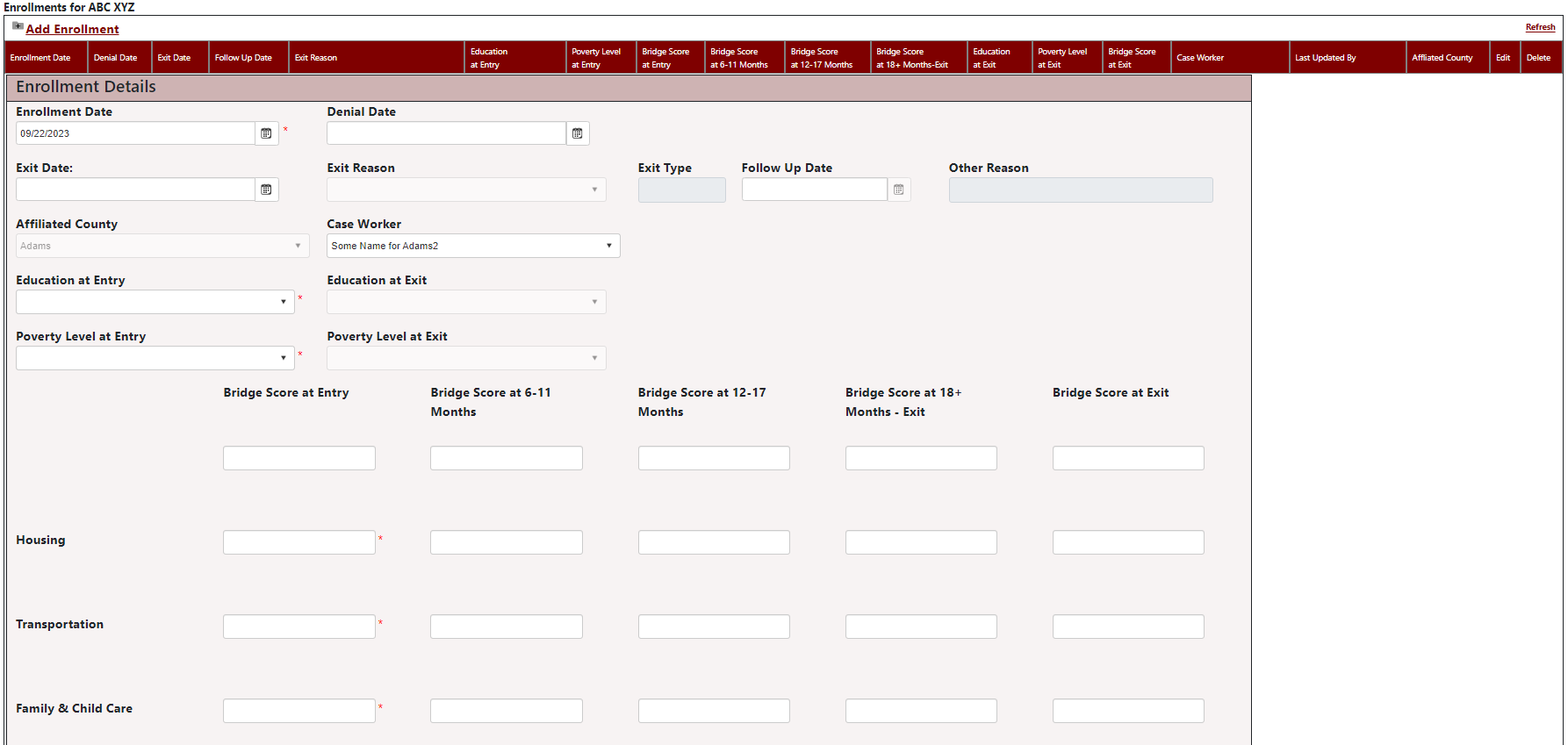 Enrollment form image